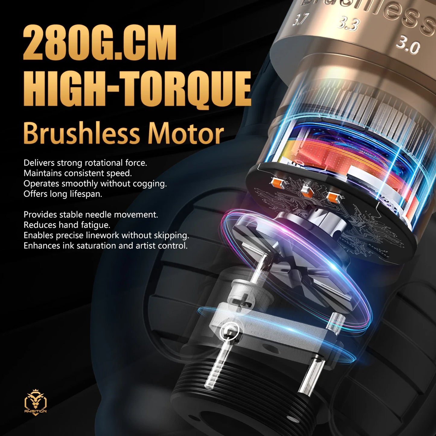 Wireless Tattoo Pen Silver Dual Battery 280