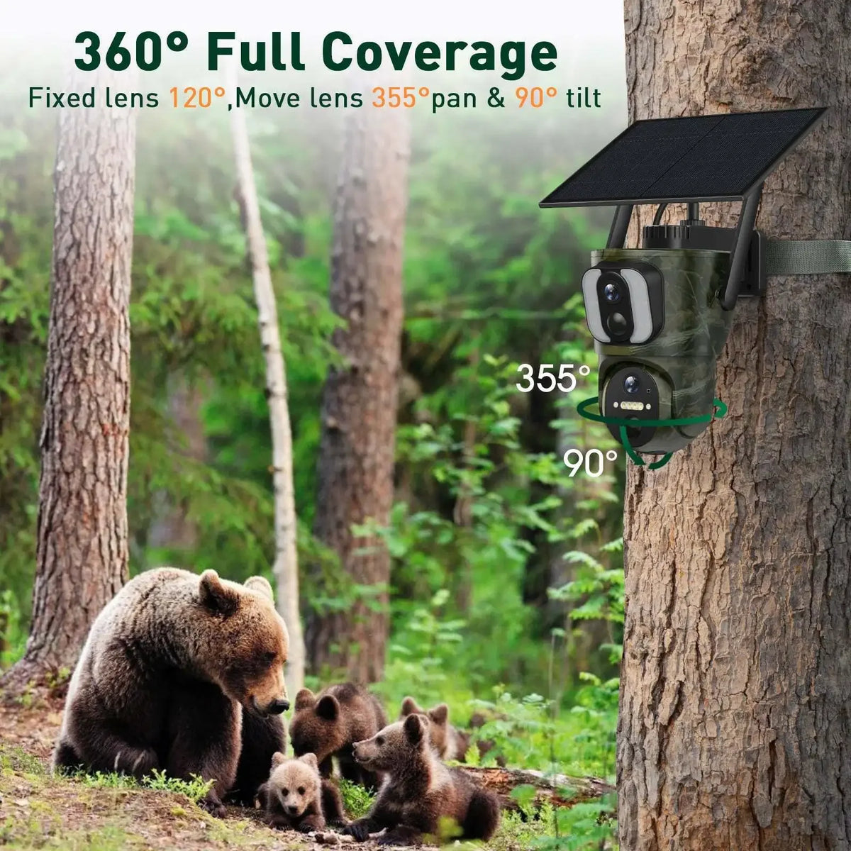 4K Dual Screen Solar Trail Camera with PIR Detection