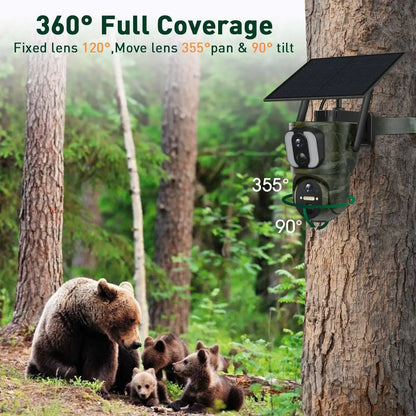 4K Dual Screen Solar Trail Camera with PIR Detection
