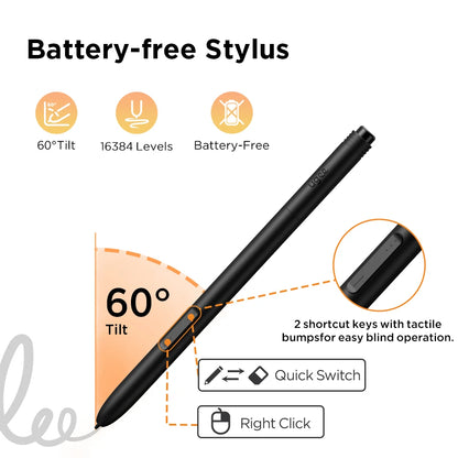 Graphic Drawing Tablet with 11.9 Inch Screen and Wheel