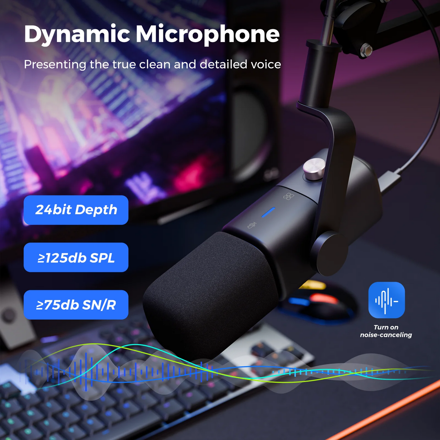 Professional USB XLR Mic Kit for Gaming and Podcasting