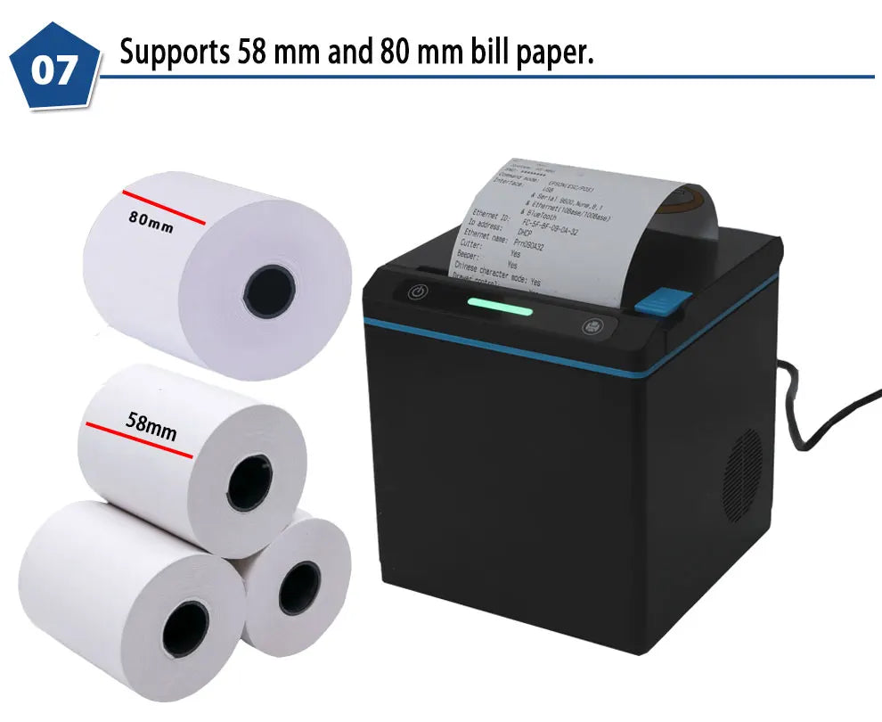 250mm/s Thermal Printer for Food Delivery and POS Systems