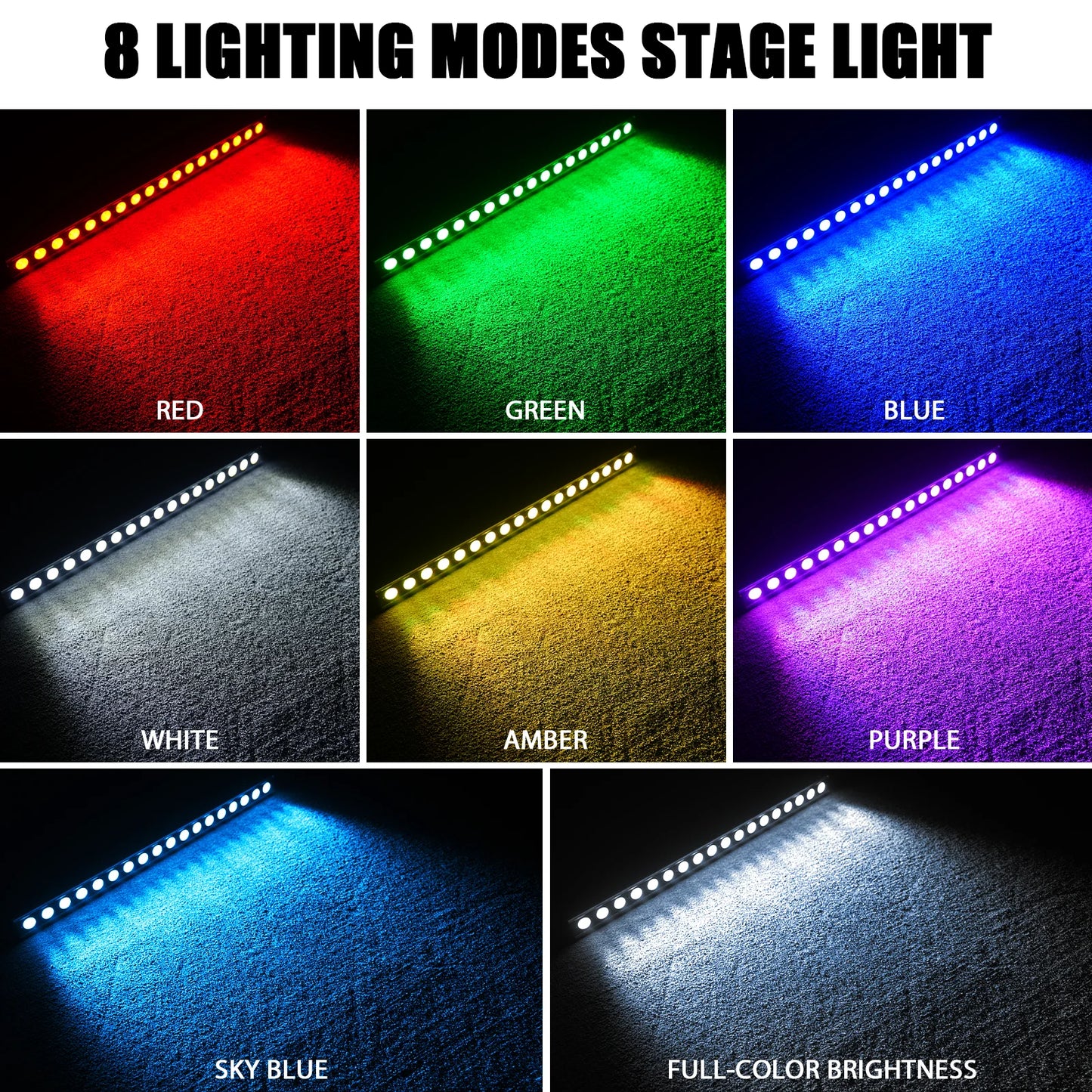2-Pack 180W RGBW LED Wall Washer Lights DMX Stage