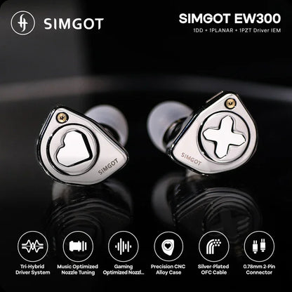 Hybrid Driver Hi-Fi IEM Earphones with Detachable Nozzles