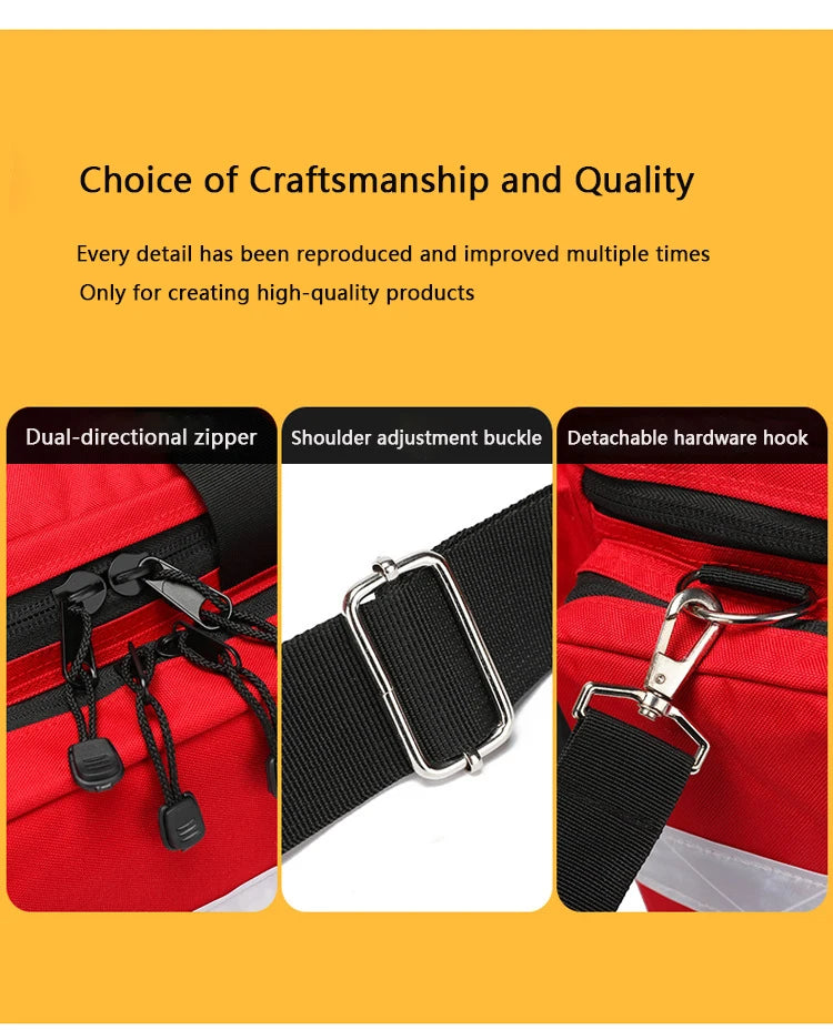 Grey Outdoor Emergency Medical Bag Multi Pocket Rescue Backpack