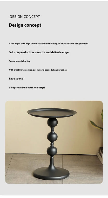 Golden Round Coffee Table Modern Sofa Side Table