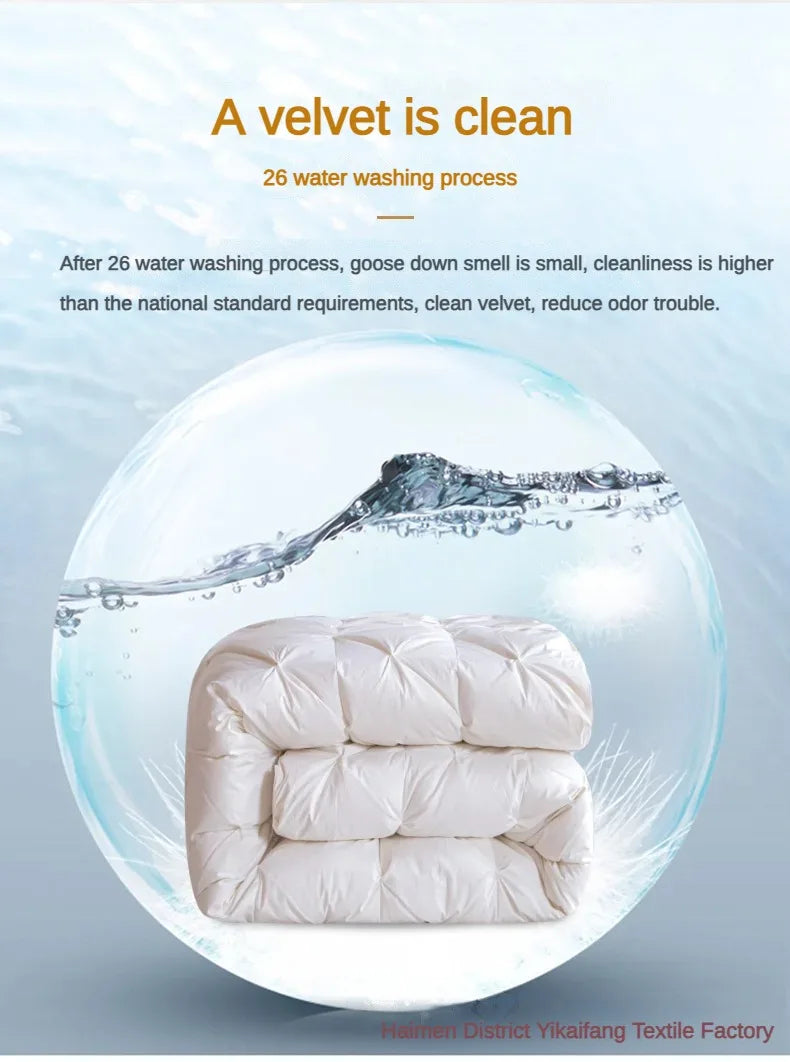 Luxury White Goose Down Cotton Winter Quilt