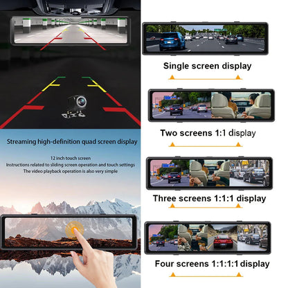 Smart Rear View Mirror Dash Cam 4K Parking Monitor