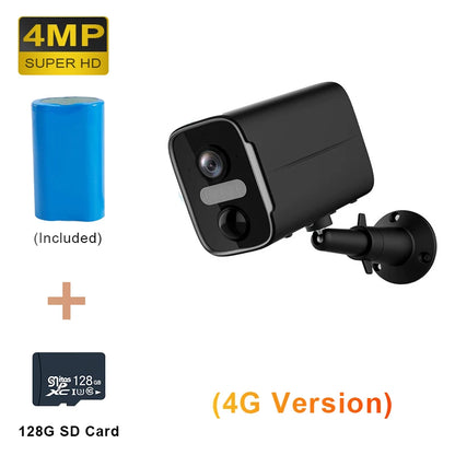 Outdoor Wireless 4G Camera 4MP PIR 128GB