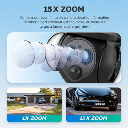 8MP 4G Solar CCTV Camera 64GB AI Tracking Outdoor
