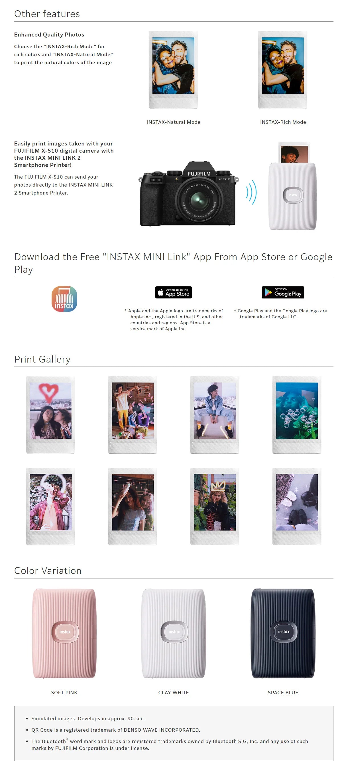 Pink Instant Mini Photo Printer for Smartphones
