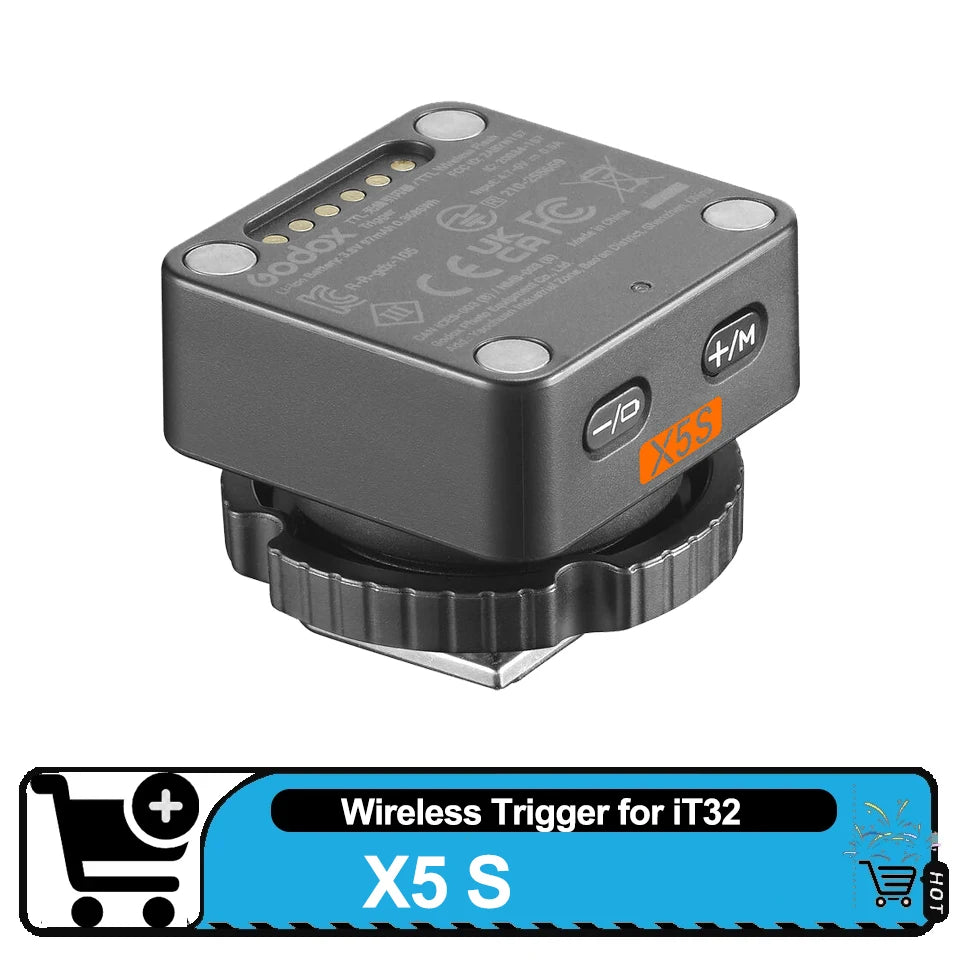 iT32 HSS On-Camera Flash with X5-S Magnetic Trigger