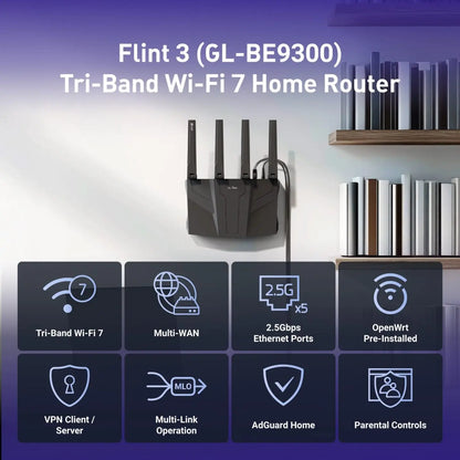 Tri-Band Gigabit WiFi 7 Home Router for Ultra Fast Internet