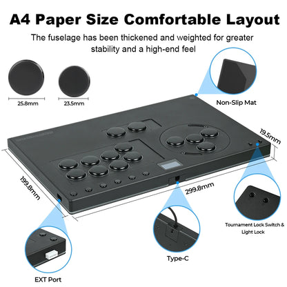 Aluminium Leverless Hitbox Arcade Controller for PC/PS5