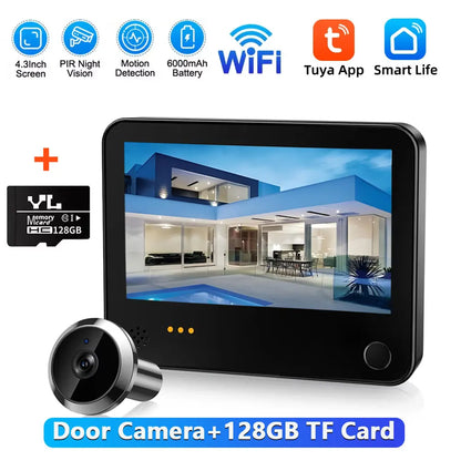 Smart Video Door Camera with 128GB Storage