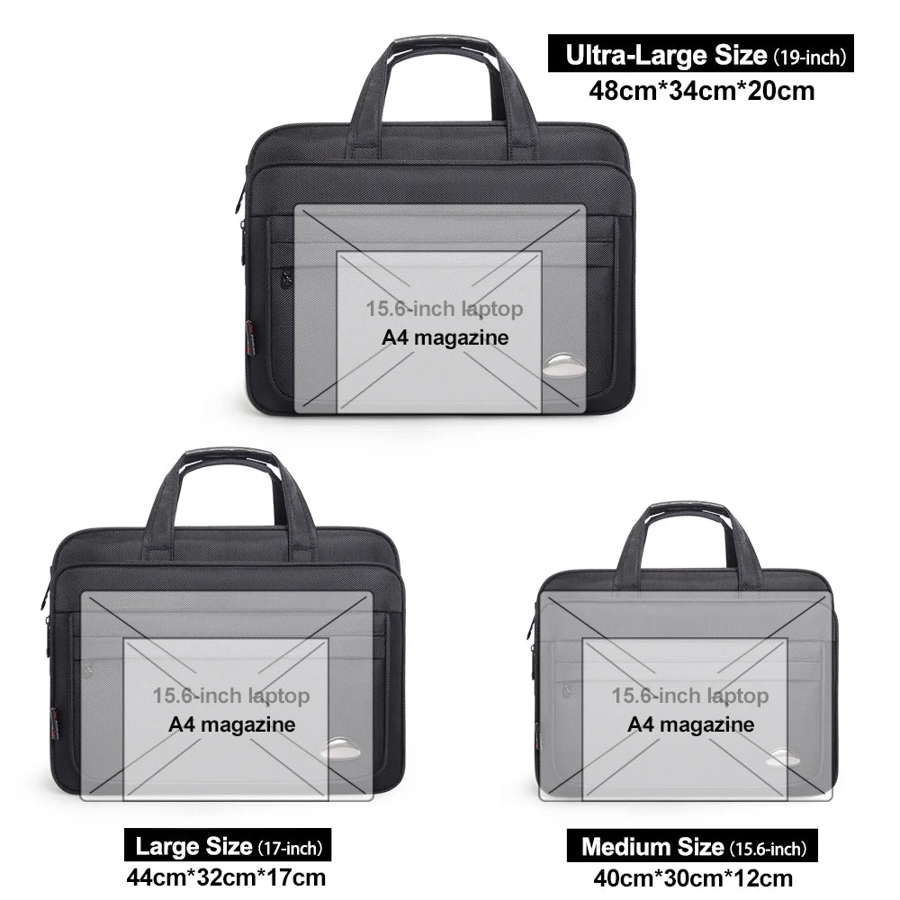 Heavy Duty Business Laptop Bag Large Capacity Shoulder Briefcase