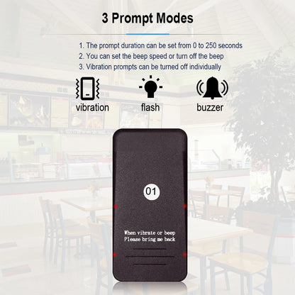 White Restaurant Paging System with Keyboard Transmitter