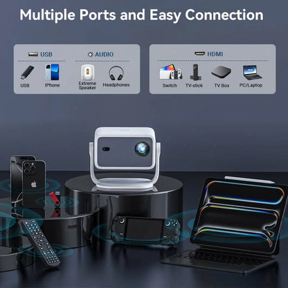 Smart 4K Home Cinema Projector with 360 Degree Viewing