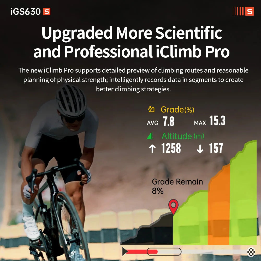 Bike Computer with 16 GB Maps and Smart Climb Planning