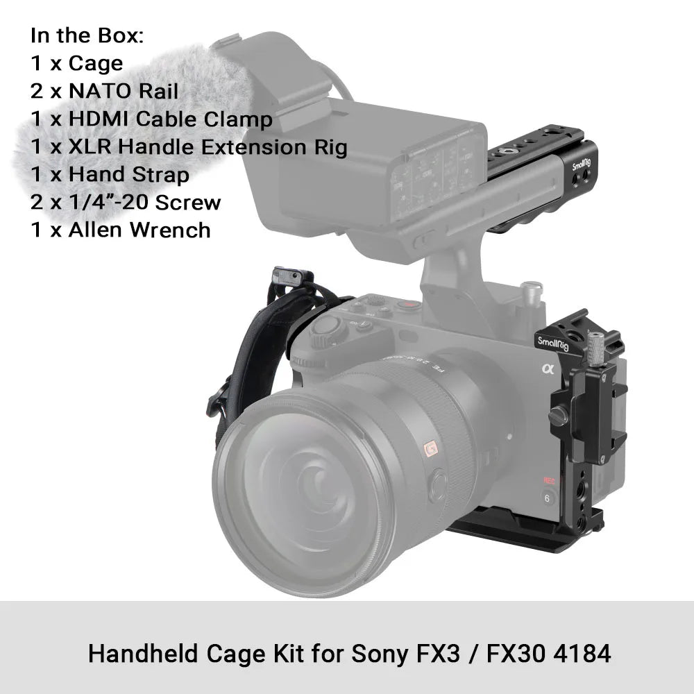 Camera Cage Rig Kit with Cold Shoe Rail