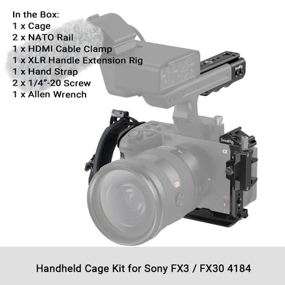 Camera Cage Rig Kit with Cold Shoe Rail