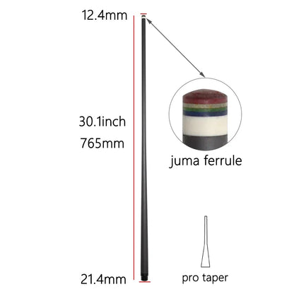 Carbon Fibre Precision Pool Cue Shaft 12.4mm
