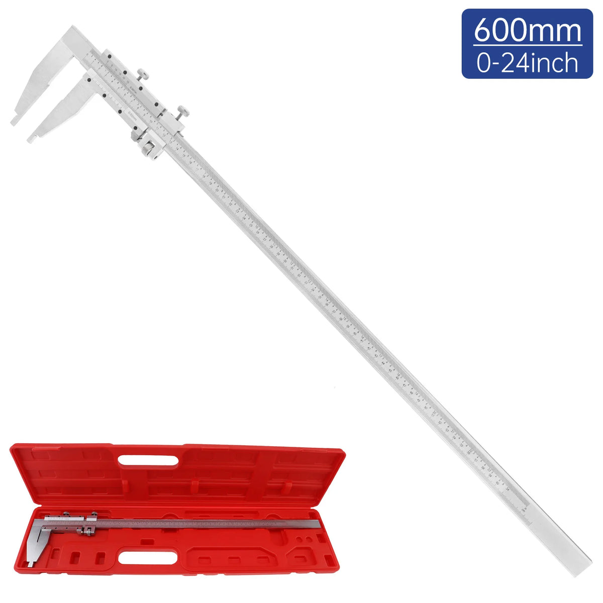 Heavy Duty Carbon Steel Vernier Caliper 0-24 Inch