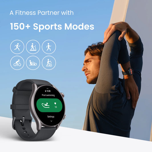 Amazfit GTR 4 Waterproof 46mm Smartwatch with Long Battery Life and Zepp OS