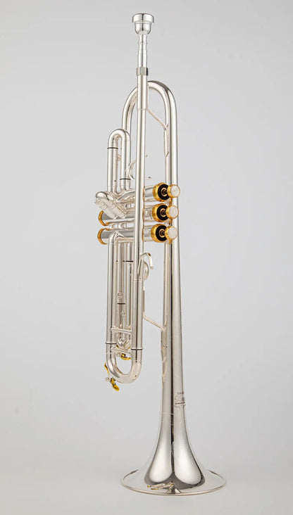 Silver Bb Brass Trumpet 8335 with Protective Leather Case