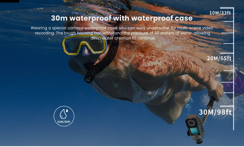 White 4K Sports Camera with Image Stabilization