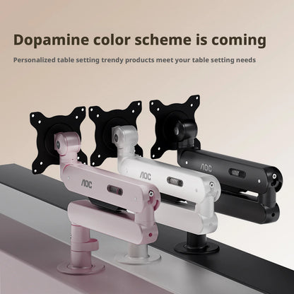 Adjustable Single Monitor Mount Desktop Arm Pink