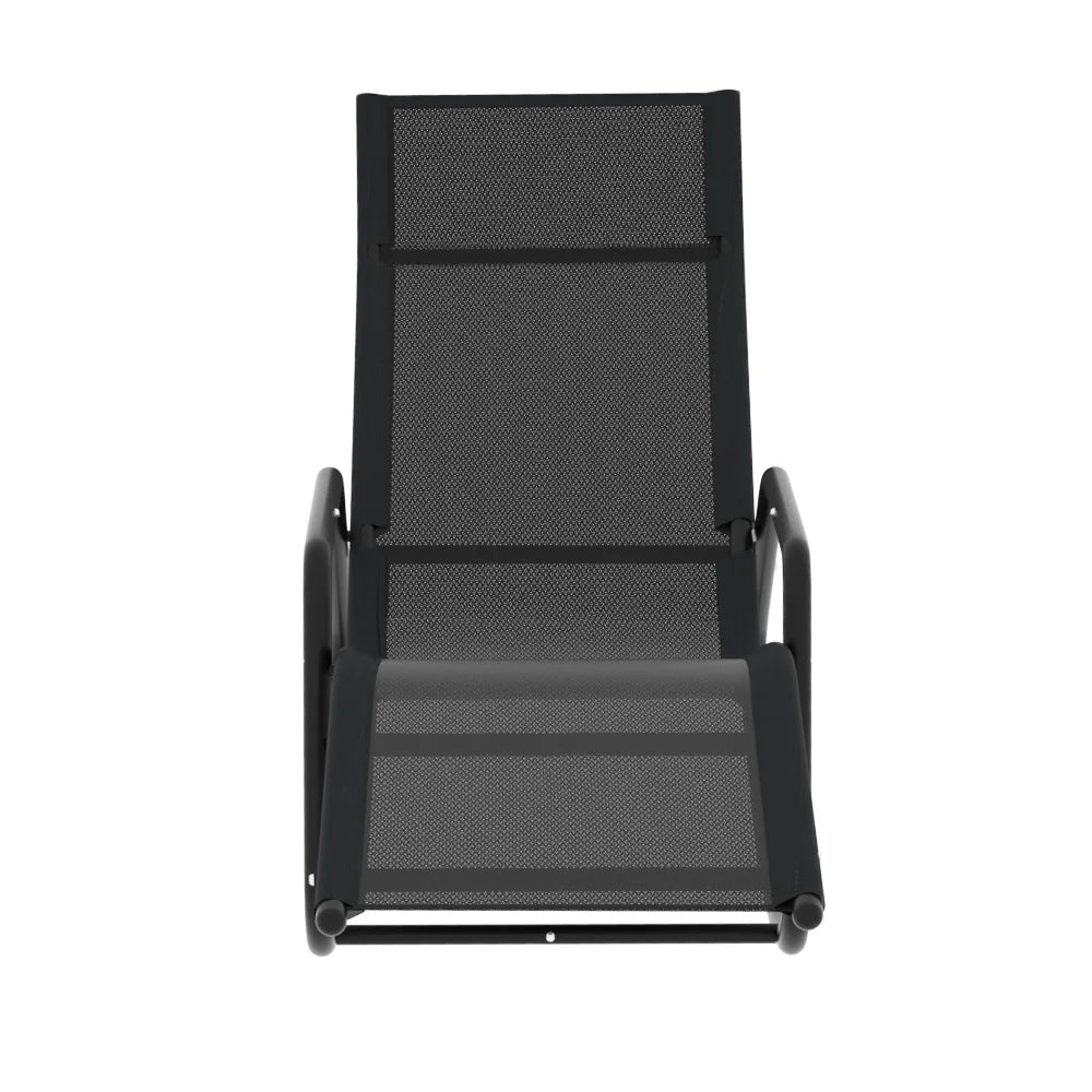 Poolside Wicker Lounger Chair with Rocking Feature