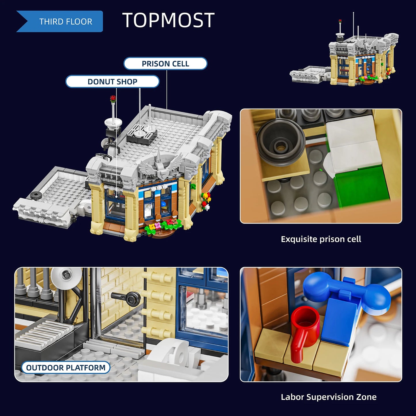 Brick Town Police Station and Apartment Modular Building Blocks 3200PCS