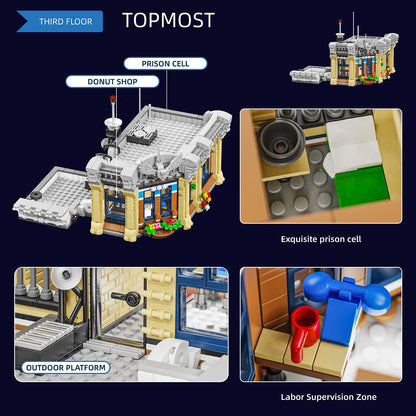 Brick Town Police Station and Apartment Modular Building Blocks 3200PCS