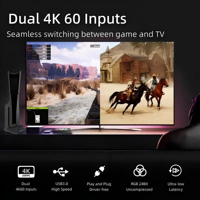 4K Dual Screen HDMI USB Capture Card Switcher