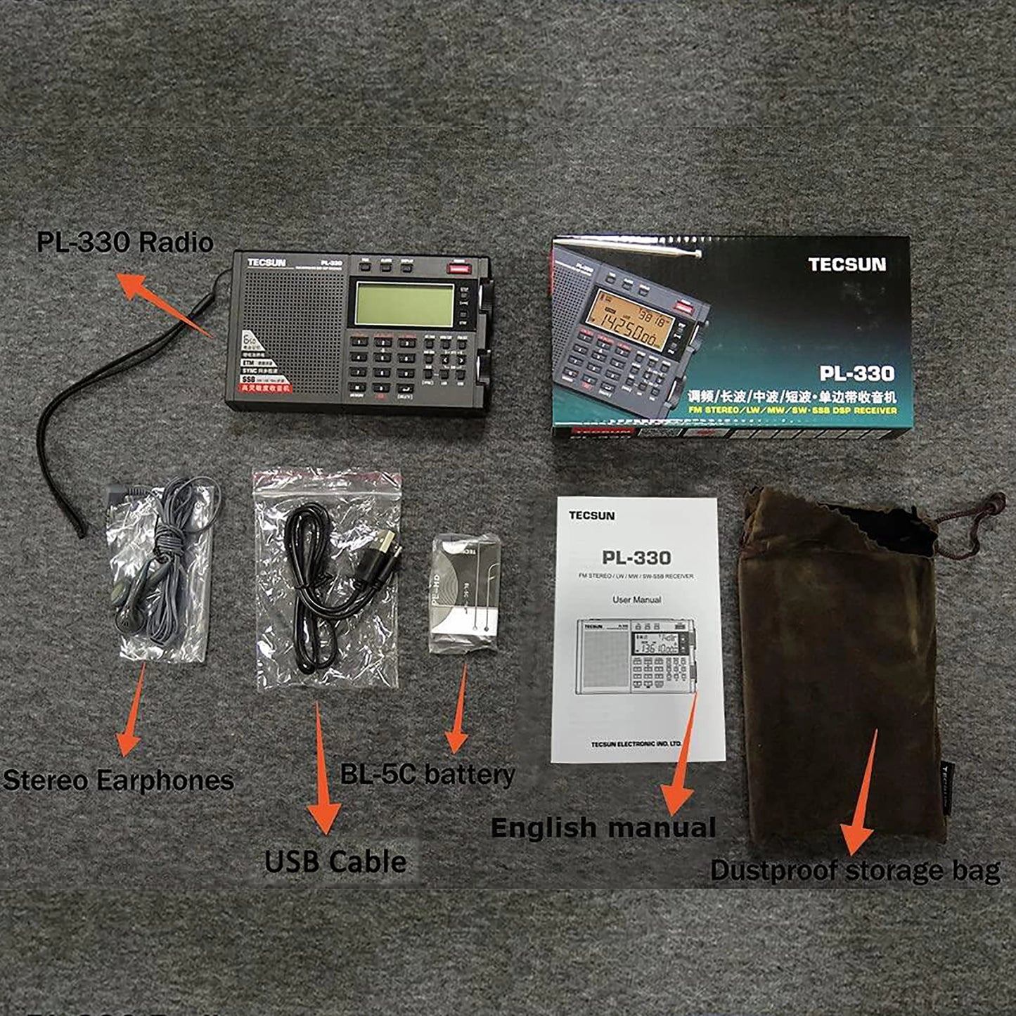 Portable Full Band Radio Receiver with High Sensitivity
