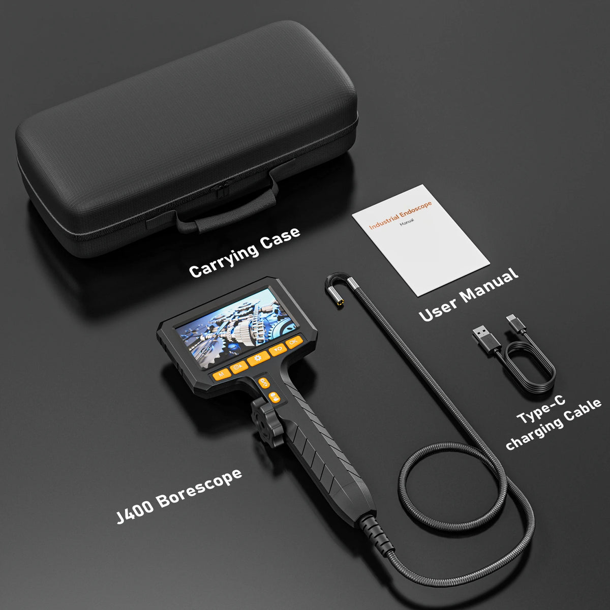 Two-Way Rotary Borescope 4.3 Inch Screen 6.2mm Probe