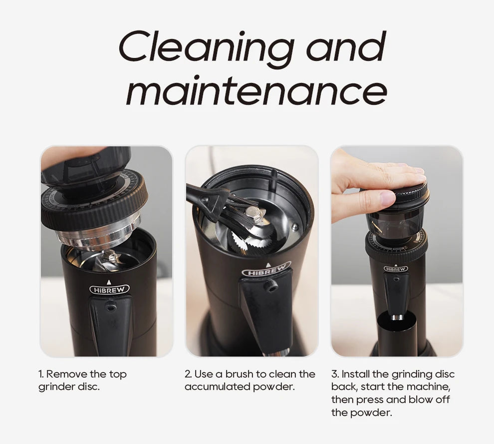Electric Coffee Grinder Black 48mm Burr Compact Espresso