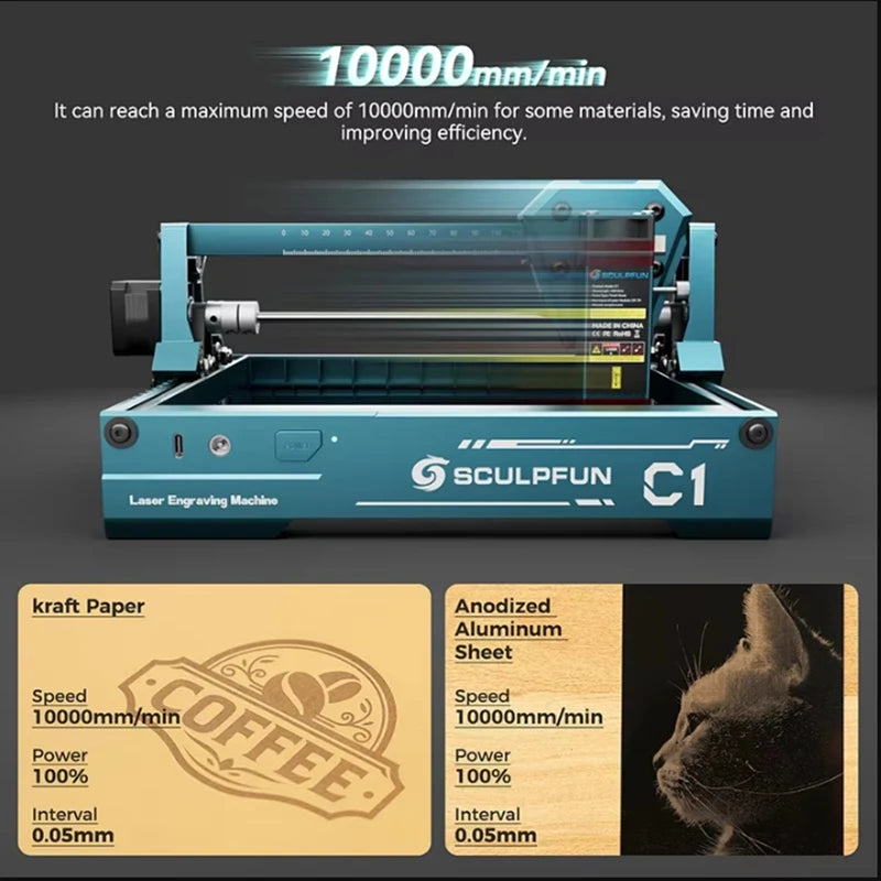 Portable Mini Laser Engraver LightBurn Compatible for Wood and Leather