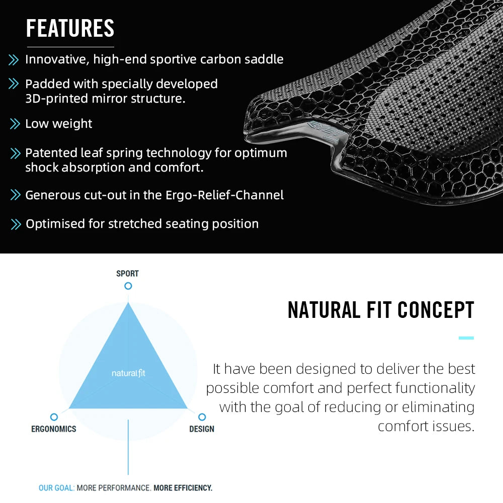 Ultralight 3D Printed Bike Saddle 175g for Road and MTB