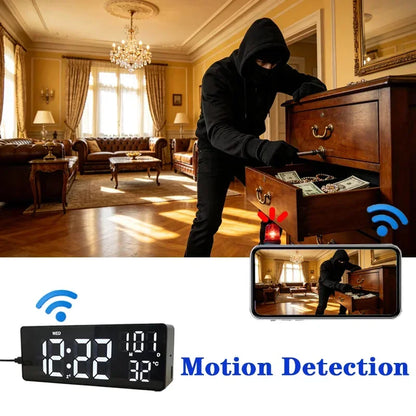 1080P WiFi Digital Clock Camera with App Control
