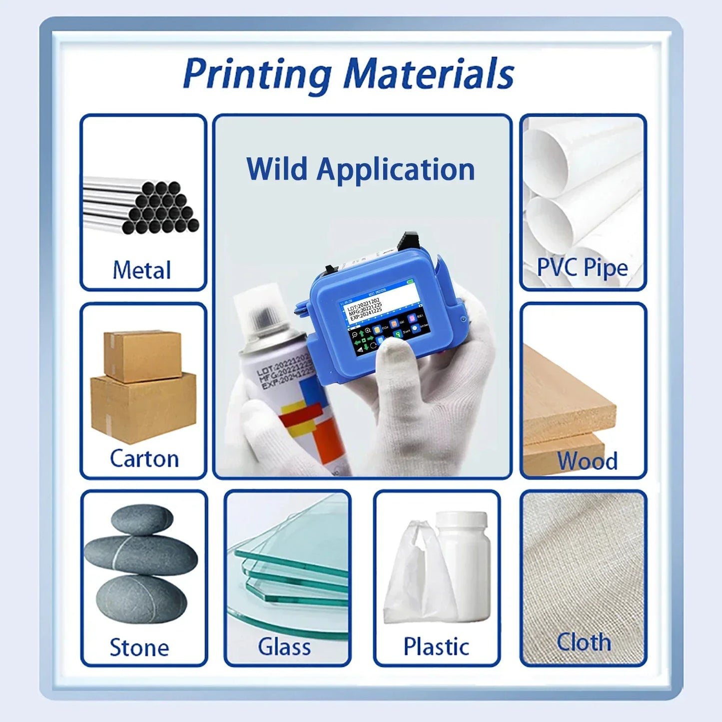 Compact Handheld Printer for Labels Barcodes and Logos