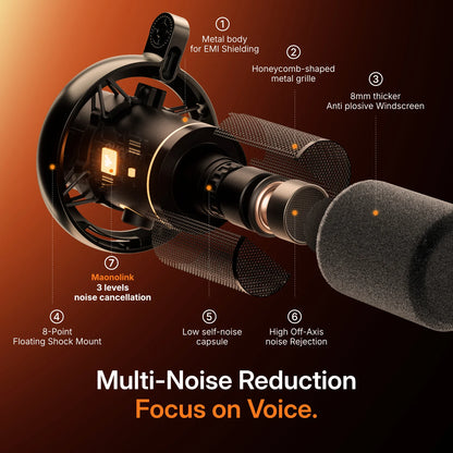 Hybrid Wireless Podcast Microphone Desktop Stand