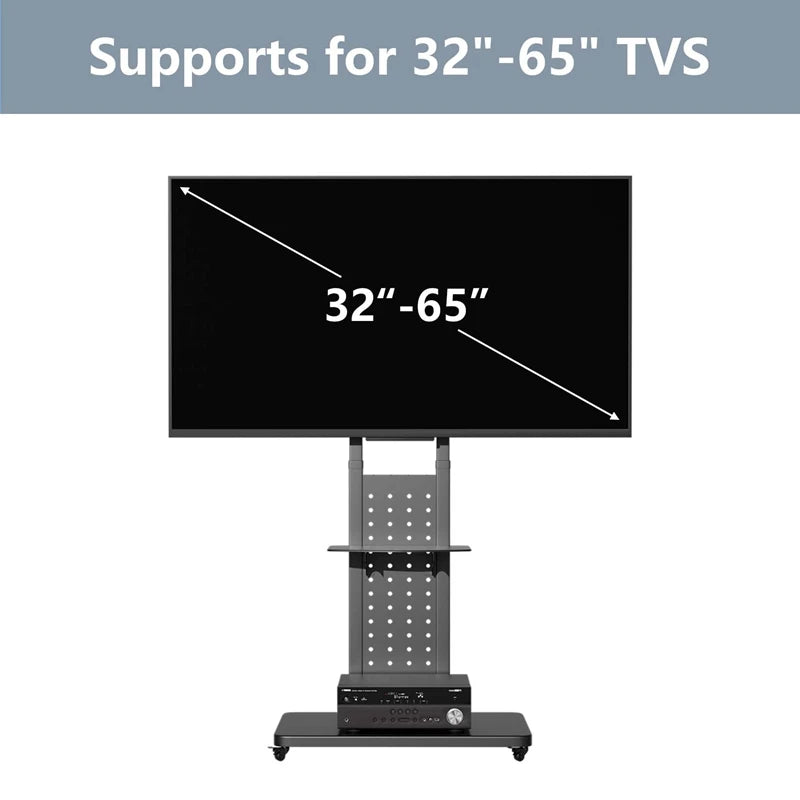 Rotating Vertical TV Floor Stand with Adjustable Height 32–65"