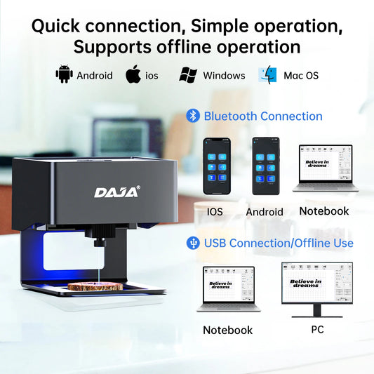 Compact Bluetooth Laser Engraving Machine for Wood Leather & Metal