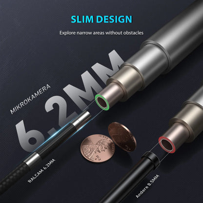 210 Degree Industrial Endoscope Camera 8mm Waterproof Borescope