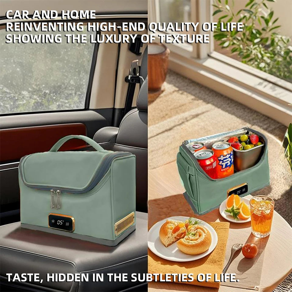 Portable 12V Mini Car Fridge with Cooling and Heating Function