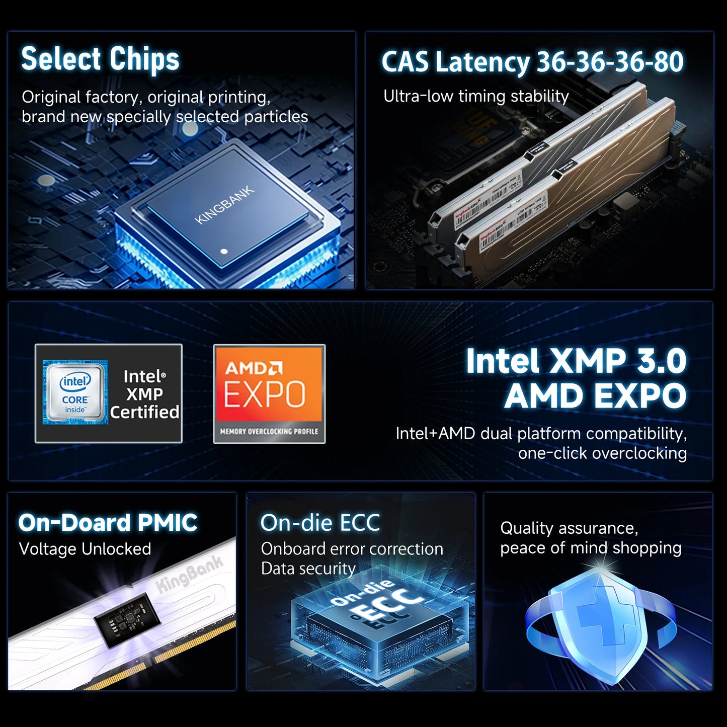 16GB DDR5 6000MHz High Speed RAM for Gaming Computers