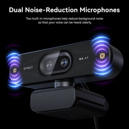 4K 60fps Streaming Webcam with RGB Ring Light