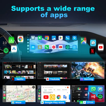 Wireless CarPlay Android Auto Media Box with GPS